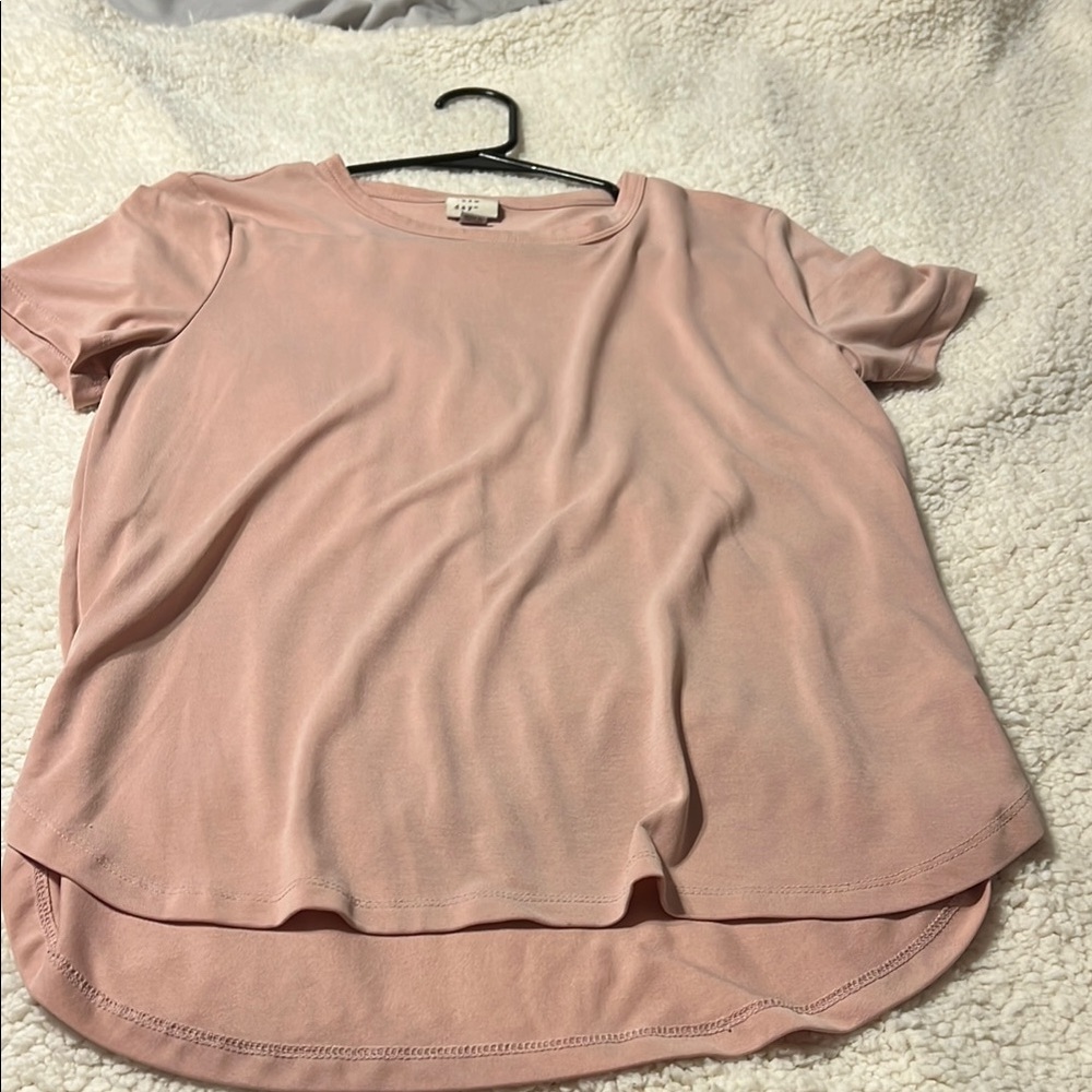 Target Pink Relaxed High Low Short Sleeve T-Shirt